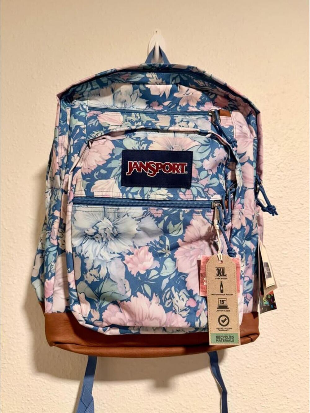 New with Tags JanSport XL Floral Backpack Bookbag